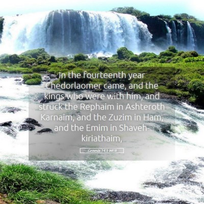 Picture 05 - Genesis 14:5 WEB - In the fourteenth year Chedorlaomer came, and the - Bible Verse Picture