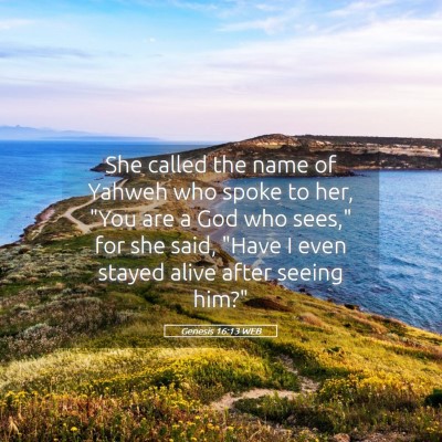 Picture 05 - Genesis 16:13 WEB - She called the name of Yahweh who spoke to her, - Bible Verse Picture