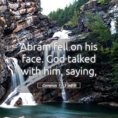 Picture 05 - Genesis 17:3 WEB - Abram fell on his face. God talked with him, - Bible Verse Picture