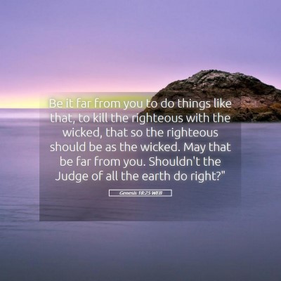Picture 05 - Genesis 18:25 WEB - Be it far from you to do things like that, to - Bible Verse Picture