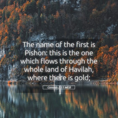 Picture 05 - Genesis 2:11 WEB - The name of the first is Pishon: this is the one - Bible Verse Picture