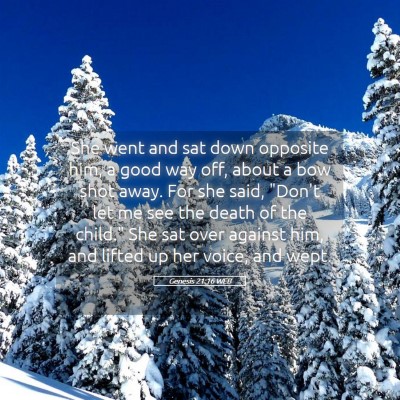 Picture 05 - Genesis 21:16 WEB - She went and sat down opposite him, a good way - Bible Verse Picture