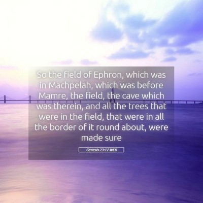 Picture 05 - Genesis 23:17 WEB - So the field of Ephron, which was in Machpelah, - Bible Verse Picture