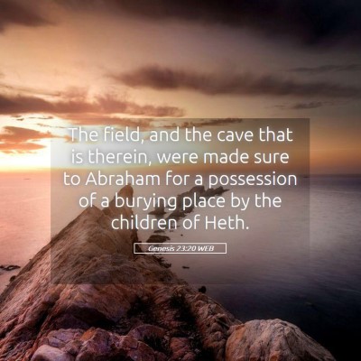 Picture 05 - Genesis 23:20 WEB - The field, and the cave that is therein, were - Bible Verse Picture