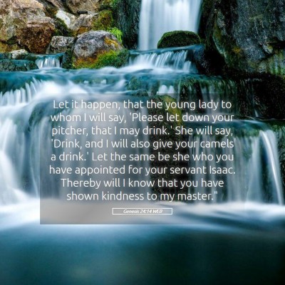 Picture 05 - Genesis 24:14 WEB - Let it happen, that the young lady to whom I will - Bible Verse Picture