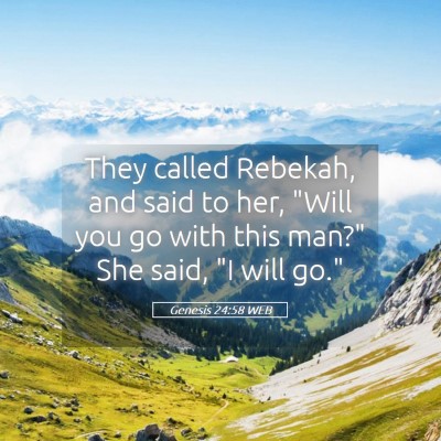Picture 05 - Genesis 24:58 WEB - They called Rebekah, and said to her, 