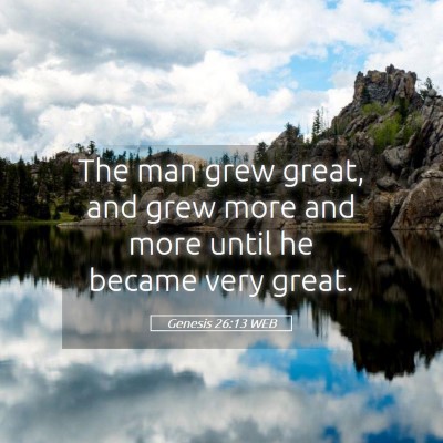Picture 05 - Genesis 26:13 WEB - The man grew great, and grew more and more until - Bible Verse Picture