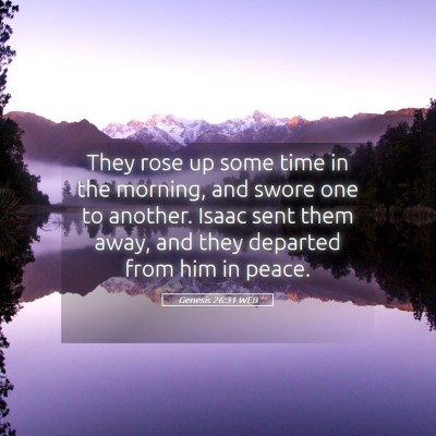 Picture 05 - Genesis 26:31 WEB - They rose up some time in the morning, and swore - Bible Verse Picture