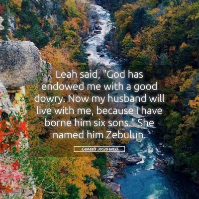 Picture 05 - Genesis 30:20 WEB - Leah said, 