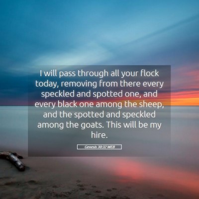 Picture 05 - Genesis 30:32 WEB - I will pass through all your flock today, - Bible Verse Picture