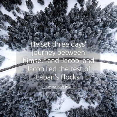Picture 05 - Genesis 30:36 WEB - He set three days' journey between himself and - Bible Verse Picture