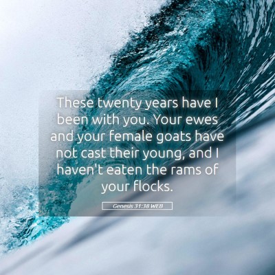 Picture 05 - Genesis 31:38 WEB - These twenty years have I been with you. Your - Bible Verse Picture