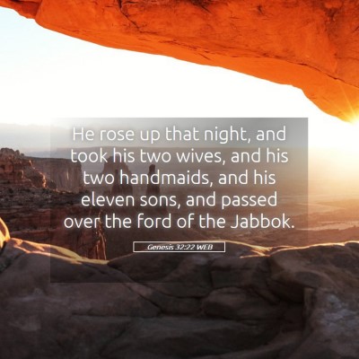 Picture 05 - Genesis 32:22 WEB - He rose up that night, and took his two wives, - Bible Verse Picture