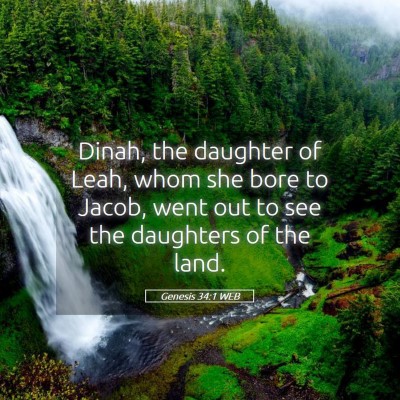 Picture 05 - Genesis 34:1 WEB - Dinah, the daughter of Leah, whom she bore to - Bible Verse Picture