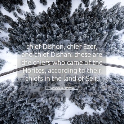 Picture 05 - Genesis 36:30 WEB - chief Dishon, chief Ezer, and chief Dishan: these - Bible Verse Picture