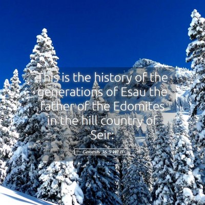 Picture 05 - Genesis 36:9 WEB - This is the history of the generations of Esau - Bible Verse Picture
