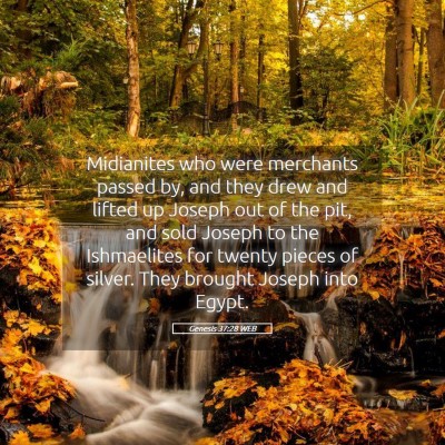 Picture 05 - Genesis 37:28 WEB - Midianites who were merchants passed by, and they - Bible Verse Picture