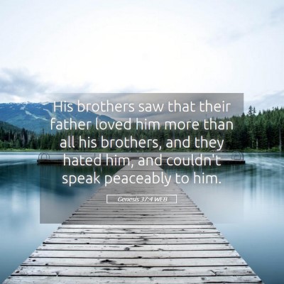 Picture 05 - Genesis 37:4 WEB - His brothers saw that their father loved him more - Bible Verse Picture