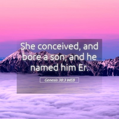Picture 05 - Genesis 38:3 WEB - She conceived, and bore a son; and he named him - Bible Verse Picture