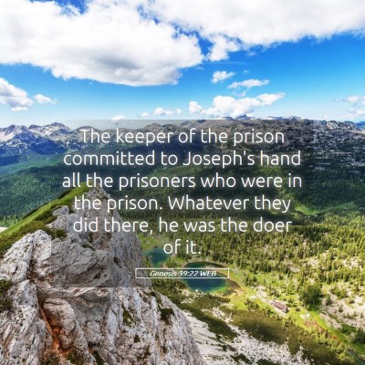 Picture 05 - Genesis 39:22 WEB - The keeper of the prison committed to Joseph's - Bible Verse Picture