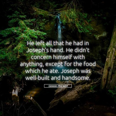 Picture 05 - Genesis 39:6 WEB - He left all that he had in Joseph's hand. He - Bible Verse Picture