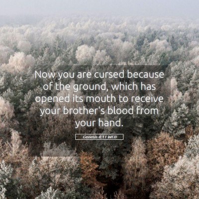 Picture 05 - Genesis 4:11 WEB - Now you are cursed because of the ground, which - Bible Verse Picture
