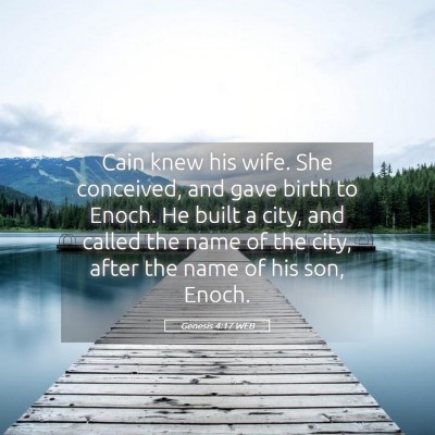 Picture 05 - Genesis 4:17 WEB - Cain knew his wife. She conceived, and gave birth - Bible Verse Picture