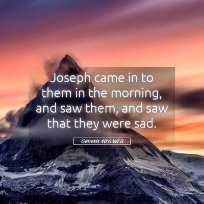 Picture 05 - Genesis 40:6 WEB - Joseph came in to them in the morning, and saw - Bible Verse Picture