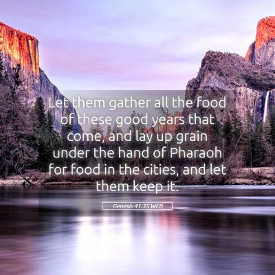 Picture 05 - Genesis 41:35 WEB - Let them gather all the food of these good years - Bible Verse Picture
