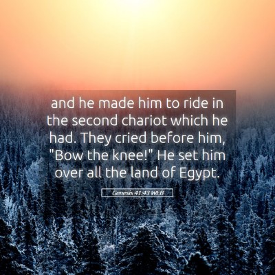 Picture 05 - Genesis 41:43 WEB - and he made him to ride in the second chariot - Bible Verse Picture