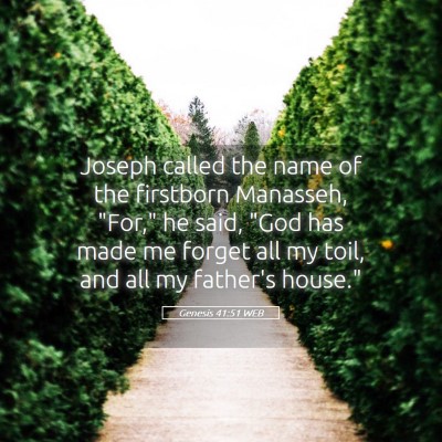 Picture 05 - Genesis 41:51 WEB - Joseph called the name of the firstborn Manasseh, - Bible Verse Picture