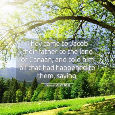 Picture 05 - Genesis 42:29 WEB - They came to Jacob their father to the land of - Bible Verse Picture