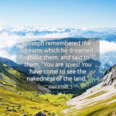 Picture 05 - Genesis 42:9 WEB - Joseph remembered the dreams which he dreamed - Bible Verse Picture