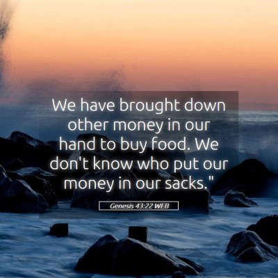 Picture 05 - Genesis 43:22 WEB - We have brought down other money in our hand to - Bible Verse Picture