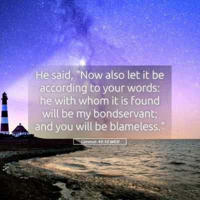 Picture 05 - Genesis 44:10 WEB - He said, 