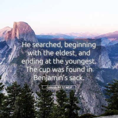 Picture 05 - Genesis 44:12 WEB - He searched, beginning with the eldest, and - Bible Verse Picture
