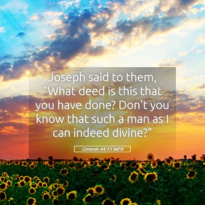 Picture 05 - Genesis 44:15 WEB - Joseph said to them, 