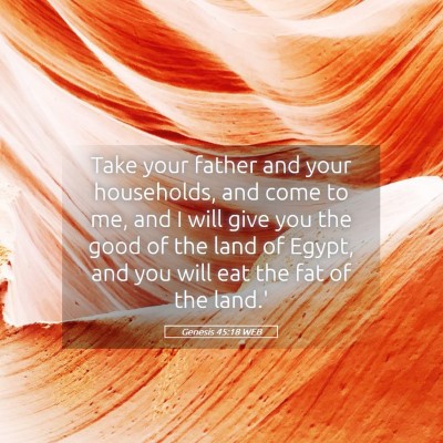 Picture 05 - Genesis 45:18 WEB - Take your father and your households, and come to - Bible Verse Picture