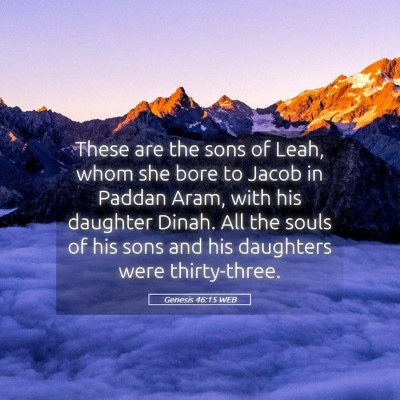 Picture 05 - Genesis 46:15 WEB - These are the sons of Leah, whom she bore to - Bible Verse Picture