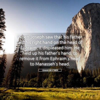 Picture 05 - Genesis 48:17 WEB - When Joseph saw that his father laid his right - Bible Verse Picture