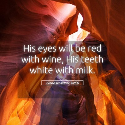 Picture 05 - Genesis 49:12 WEB - His eyes will be red with wine, His teeth white - Bible Verse Picture