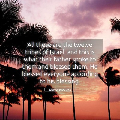 Picture 05 - Genesis 49:28 WEB - All these are the twelve tribes of Israel, and - Bible Verse Picture