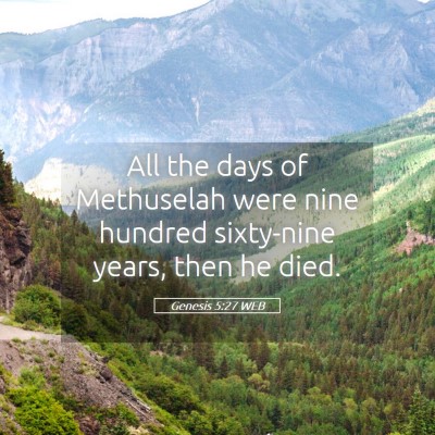Picture 05 - Genesis 5:27 WEB - All the days of Methuselah were nine hundred - Bible Verse Picture