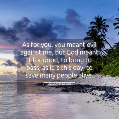 Picture 05 - Genesis 50:20 WEB - As for you, you meant evil against me, but God - Bible Verse Picture