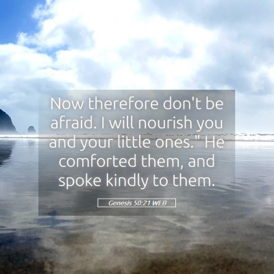 Picture 05 - Genesis 50:21 WEB - Now therefore don't be afraid. I will nourish you - Bible Verse Picture