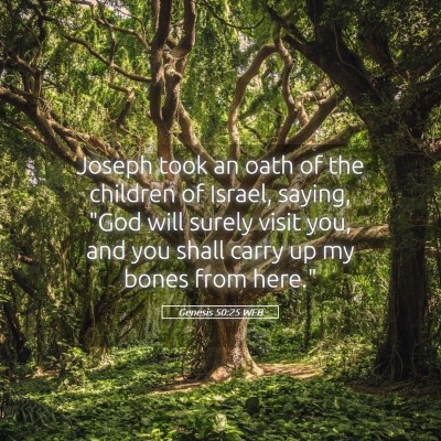 Picture 05 - Genesis 50:25 WEB - Joseph took an oath of the children of Israel, - Bible Verse Picture