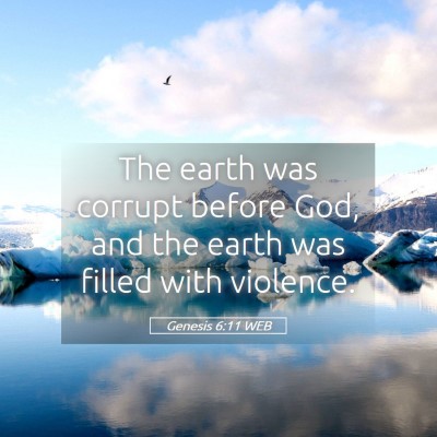 Picture 05 - Genesis 6:11 WEB - The earth was corrupt before God, and the earth - Bible Verse Picture