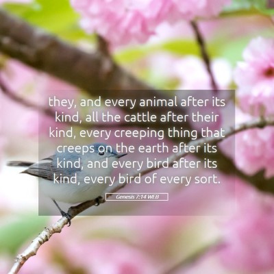 Picture 05 - Genesis 7:14 WEB - they, and every animal after its kind, all the - Bible Verse Picture
