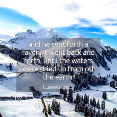 Picture 05 - Genesis 8:7 WEB - and he sent forth a raven. It went back and - Bible Verse Picture