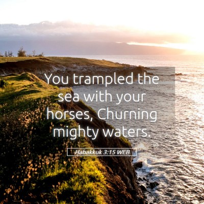 Picture 05 - Habakkuk 3:15 WEB - You trampled the sea with your horses, Churning - Bible Verse Picture